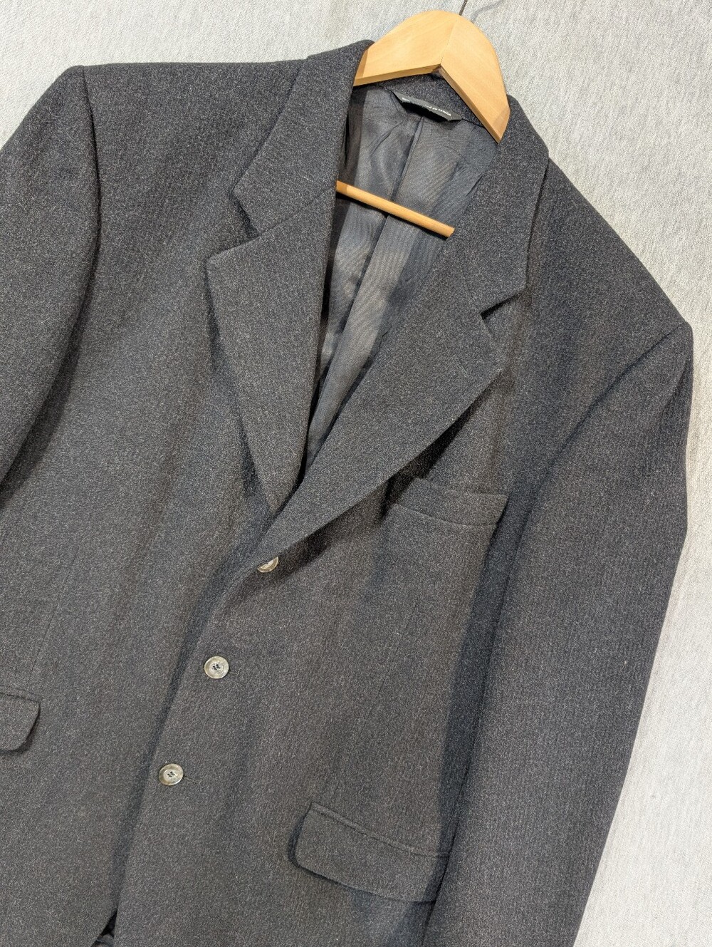 Expression For Men Collection Wool Blend Blazer Men's 44 Black 3 Button
